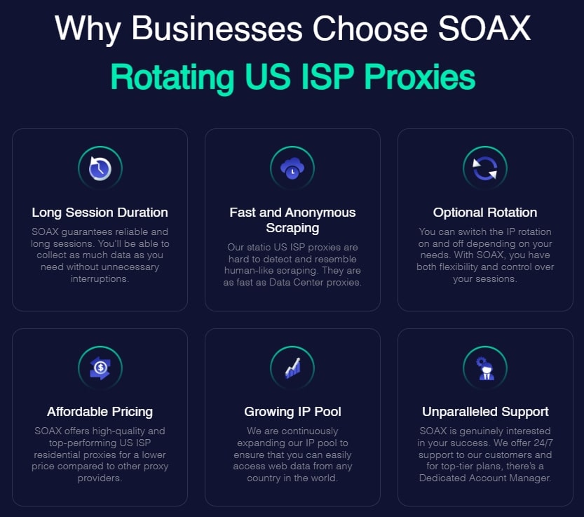 Why Businesses Choose SOAX Rotating US ISP Proxies